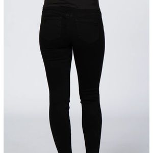Black Distressed Raw Hem Maternity Jeans